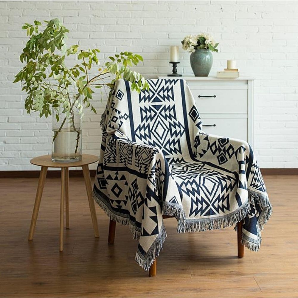 Geometric Throw Blanket - ESSENTIAL STOCKIST 130cm x 180cm ESSENTIAL STOCKIST