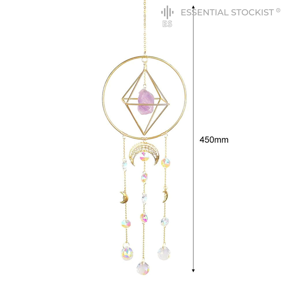 Rose Quartz Crystal Suncatcher - ESSENTIAL STOCKIST ESSENTIAL STOCKIST