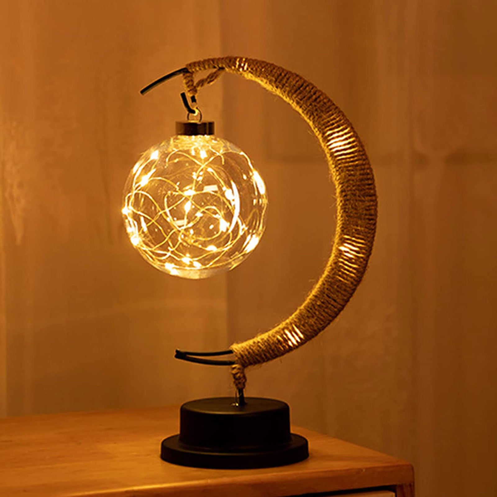 Rattan Lunar Lamp - ESSENTIAL STOCKIST White ESSENTIAL STOCKIST
