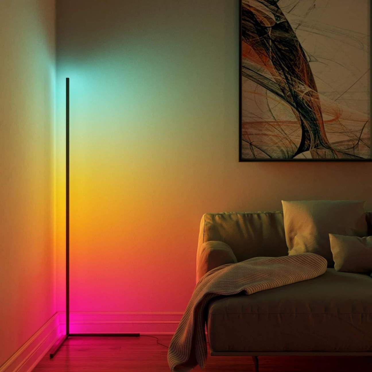 Minimalist RGB Floor Lamp - ESSENTIAL STOCKIST Black ESSENTIAL STOCKIST